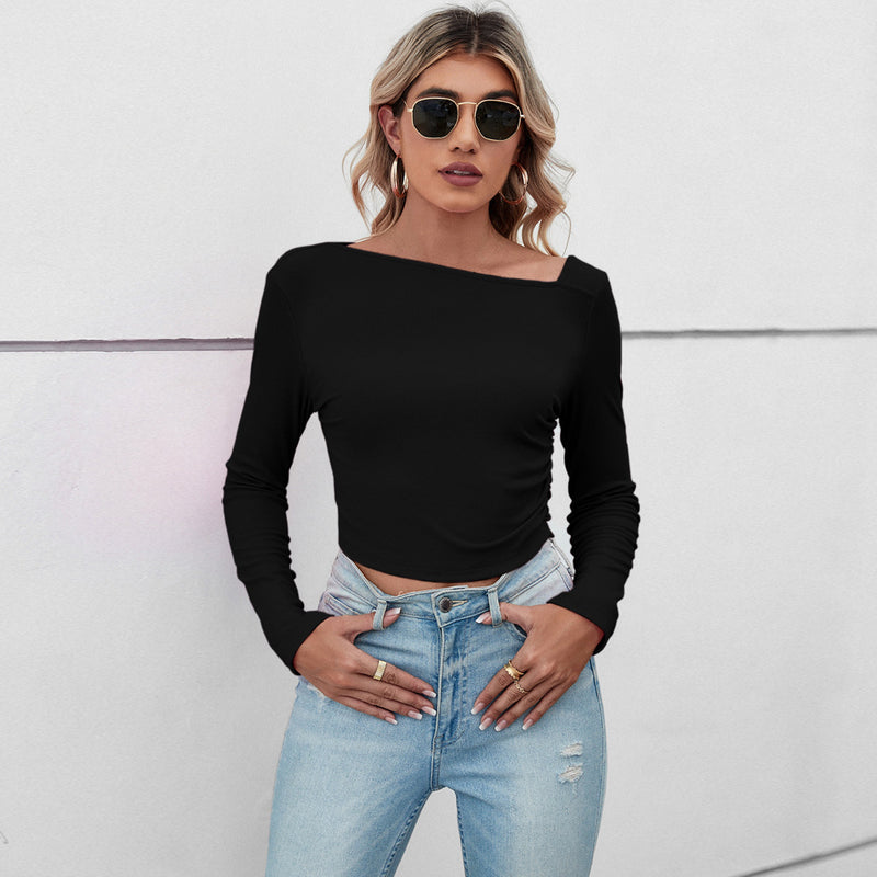 Solid Color O Neck T Shirt GYSQ WCCH0320