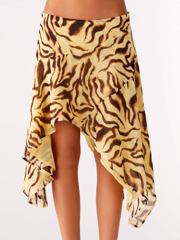 Leopard Print Irregular Skirt With Lined SHD 8111