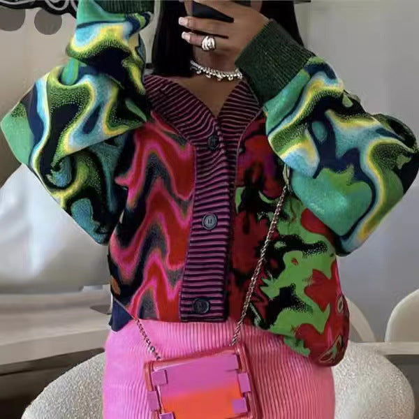 Printed Wool Plush Jacket GFCF 1250