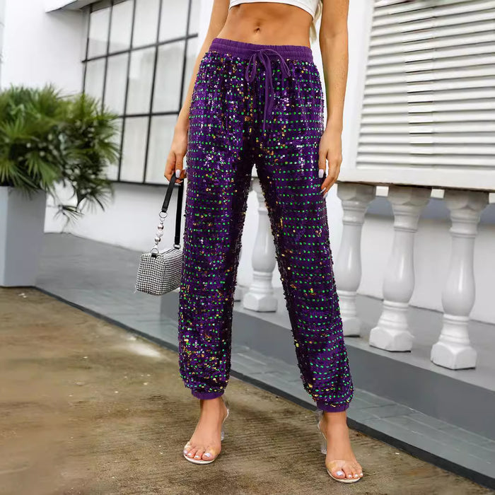 Fashion Sequin Loose Tie Pants GYLY 10511