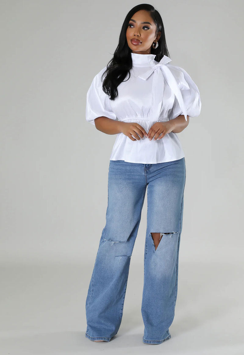 Casual Loose Tie Up Shirt XHXF 8691