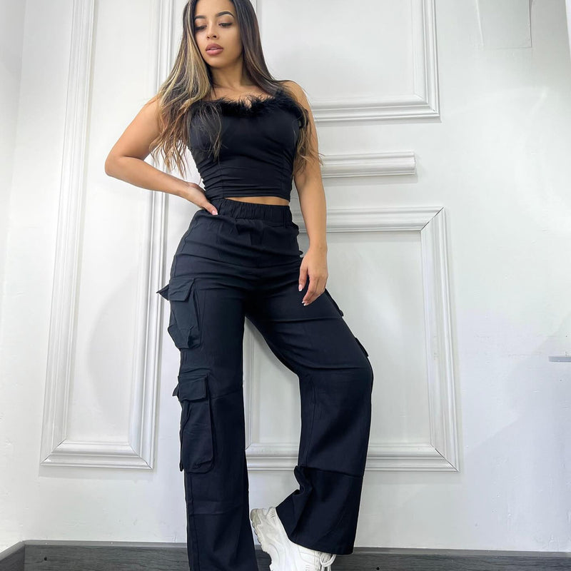 Plus Size Solid Color Pants GYSF 8868