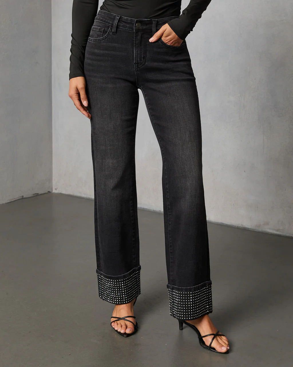 Hot Drill Washed Straight Jeans GYAN 89328