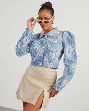 Casual Loose Floral Lace Denim Jacket GYAN 16802