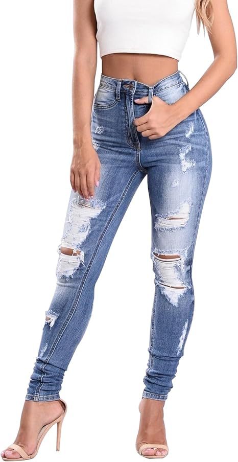 Fashion Holes Washed Slim Jeans GSMF ZT3113