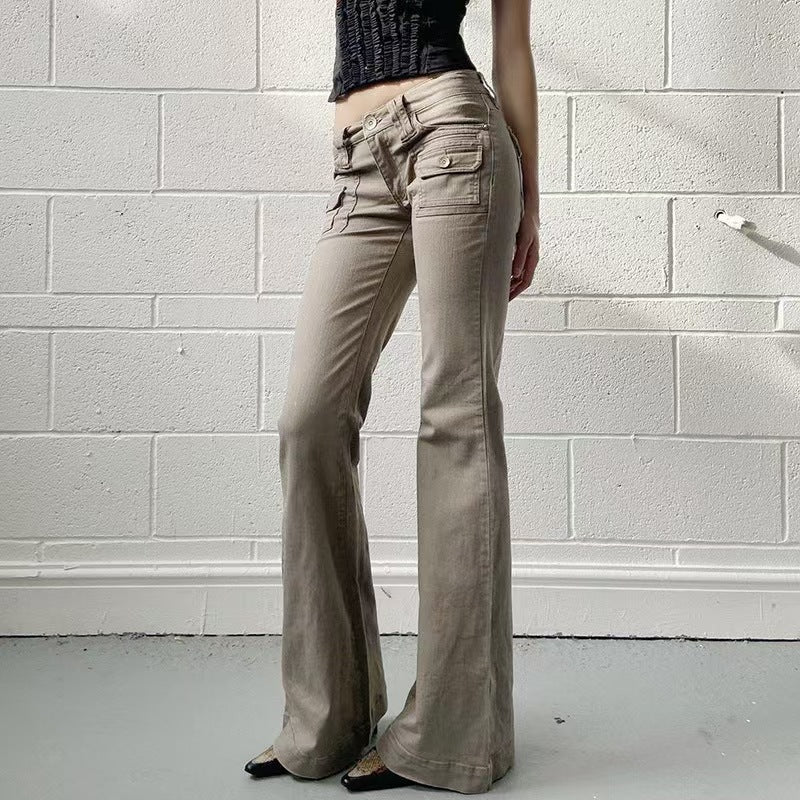 Casual Retro Micro Flare Jeans GMWF 28965
