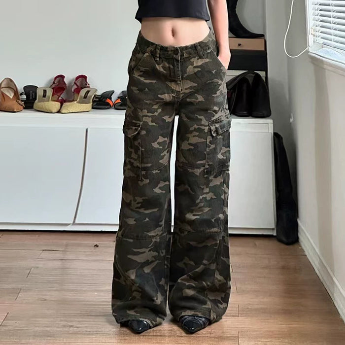 Fashion Camouflage Print Loose Jeans GMWF 98629