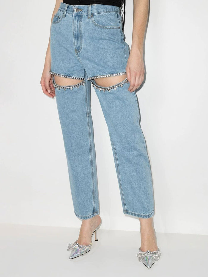 Fashion Hollow Out Straight Jeans GMYT 302