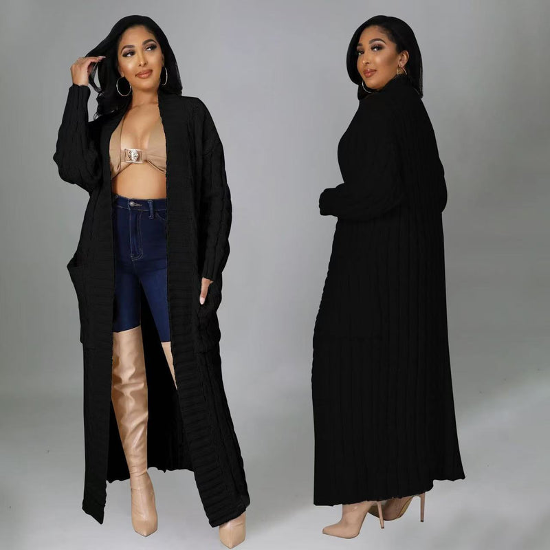 Solid Color Long Sleeve Thicken Sweater Coats OD 7007