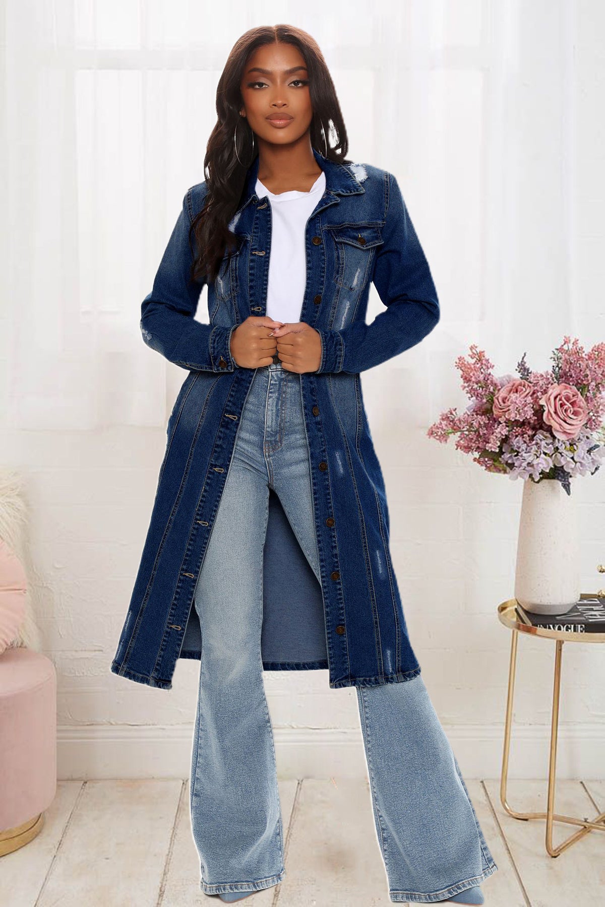 Retro Denim Long Jacket GKNF TSC 9932
