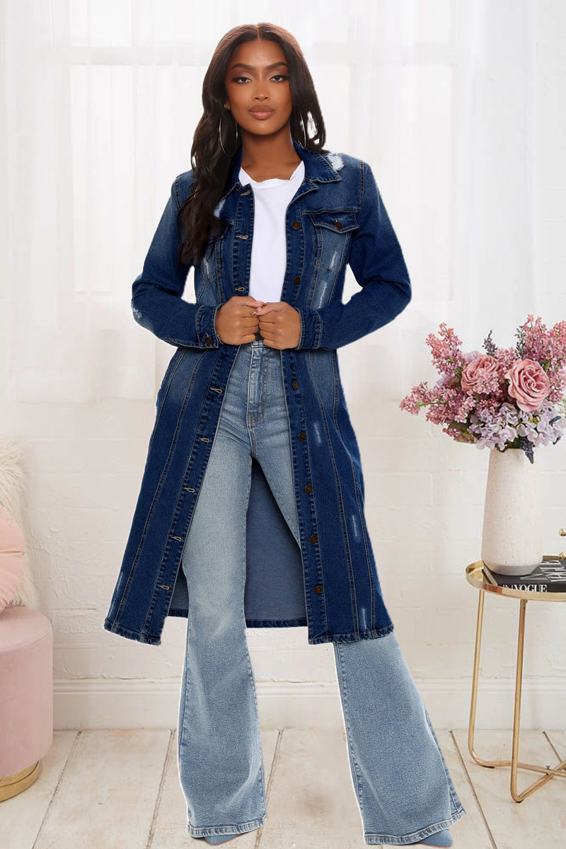 Retro Denim Long Jacket GKNF TSC 9932