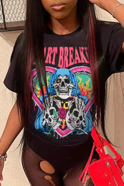 Short Sleeve Print T Shirt GXJL 41009