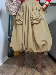 Double Layer Bubble Lantern Half Body Skirt GYLN 5088
