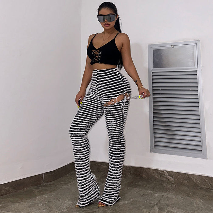 Fashion Stripe Micro Flare Pants GDYF 10786