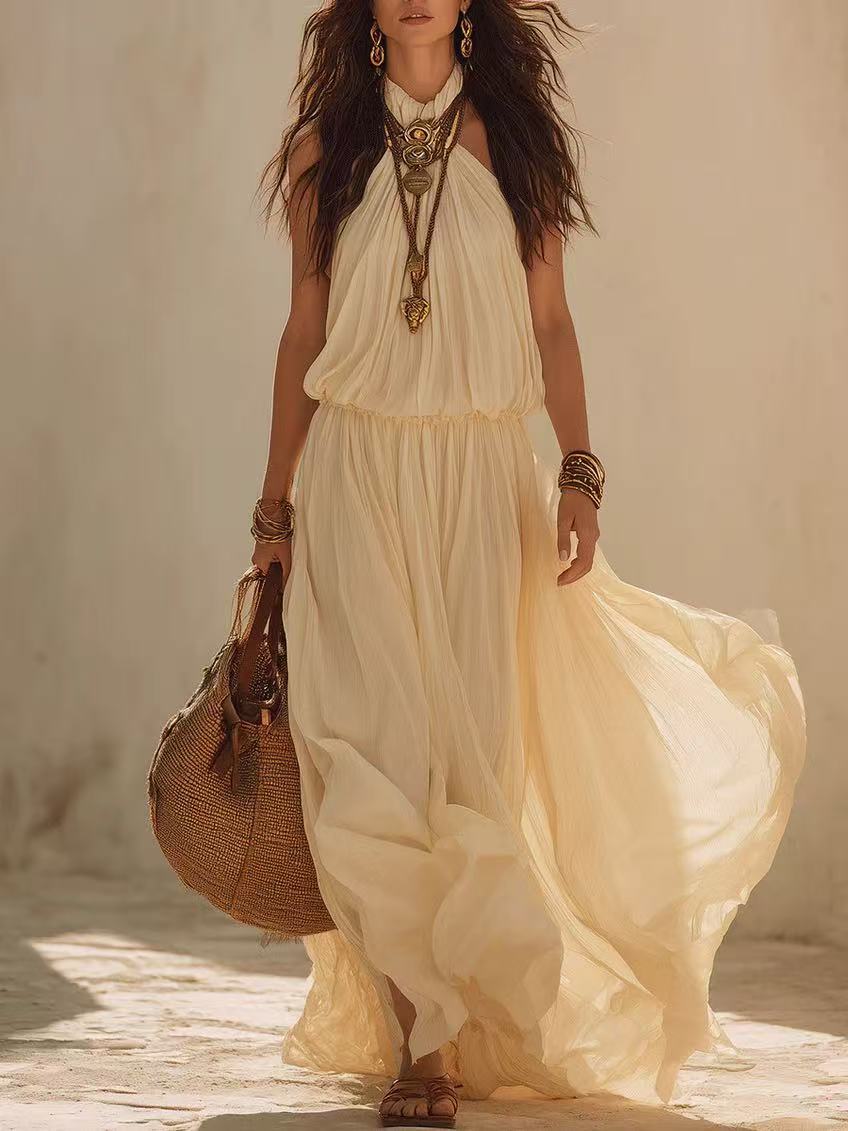 Sleeveless Solid Color Maxi Dress GWDS 260616