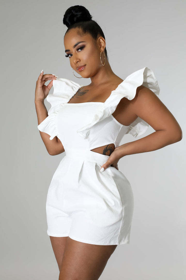 Plus Size One Shoulder Solid Color Romper GHXF HX0206