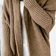 Hooded Collar Knit Bat Sleeve Loose Sweater GBLH 2101