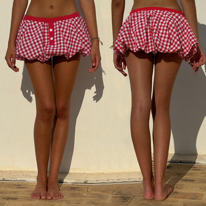 Fashion Plaid Bubble Skirts SFY 656