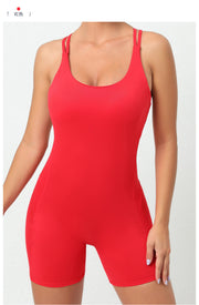 Sling Solid Color Sport Yoga Romper GQSA 71012