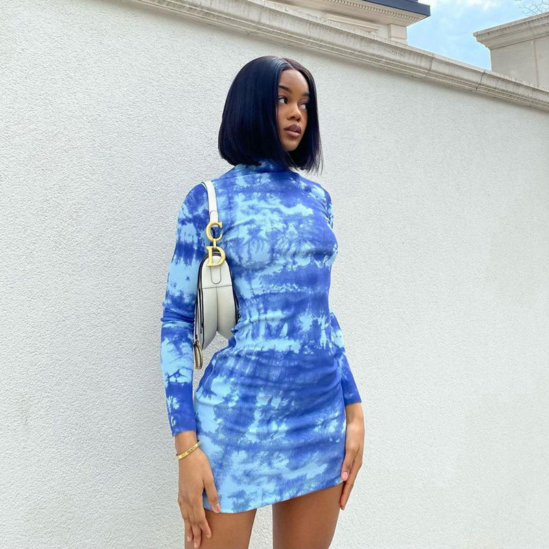 Long Sleeve Print Mini Dress GPBY JMD0079