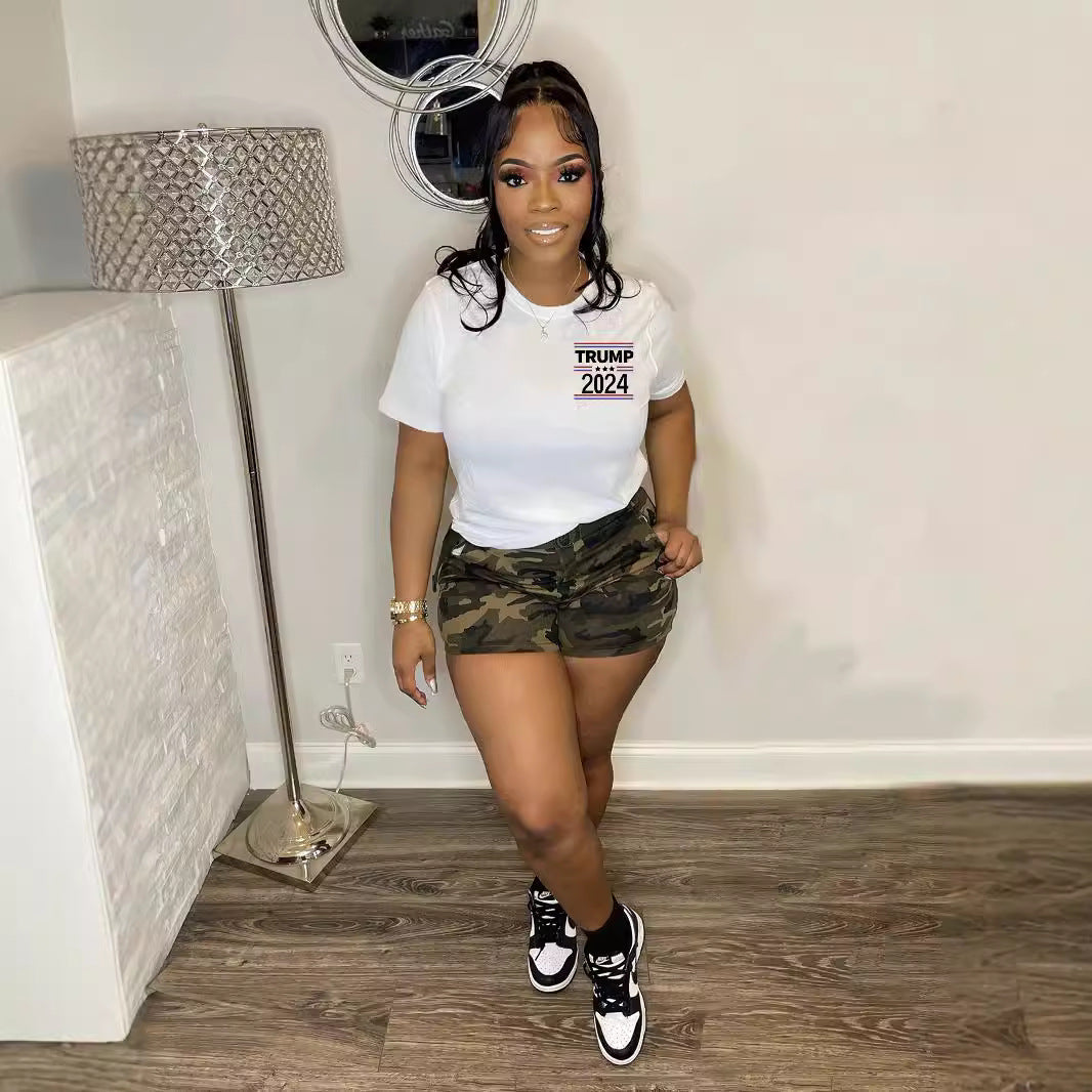 Casual Print Short Sleeve T Shirt SFY TW201
