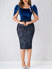 Fashion Sequin Slim Half Body Skirts ZDF 31388