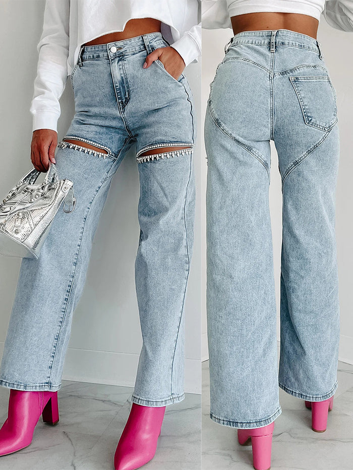 Casual Holes Straight Jeans GMYT 2025 2