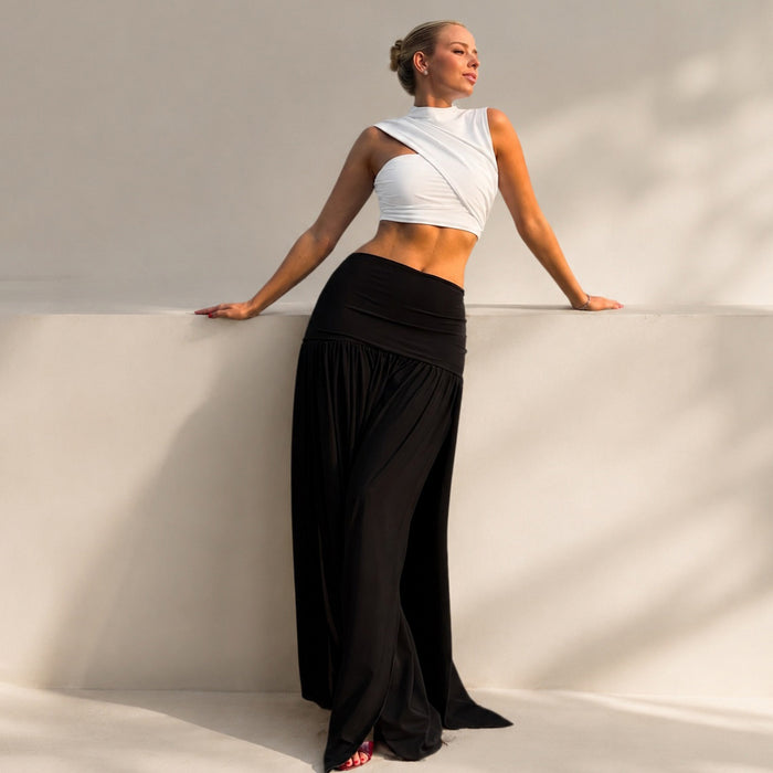 Solid Color High Waist Long Skirt GPKJ MR51220
