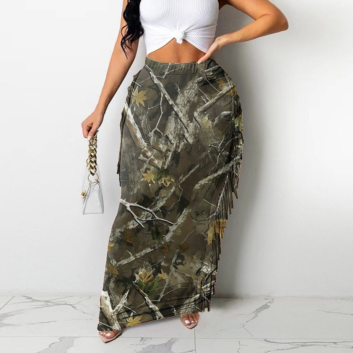 Fashion Tassel Slim Long Skirts QY 2011