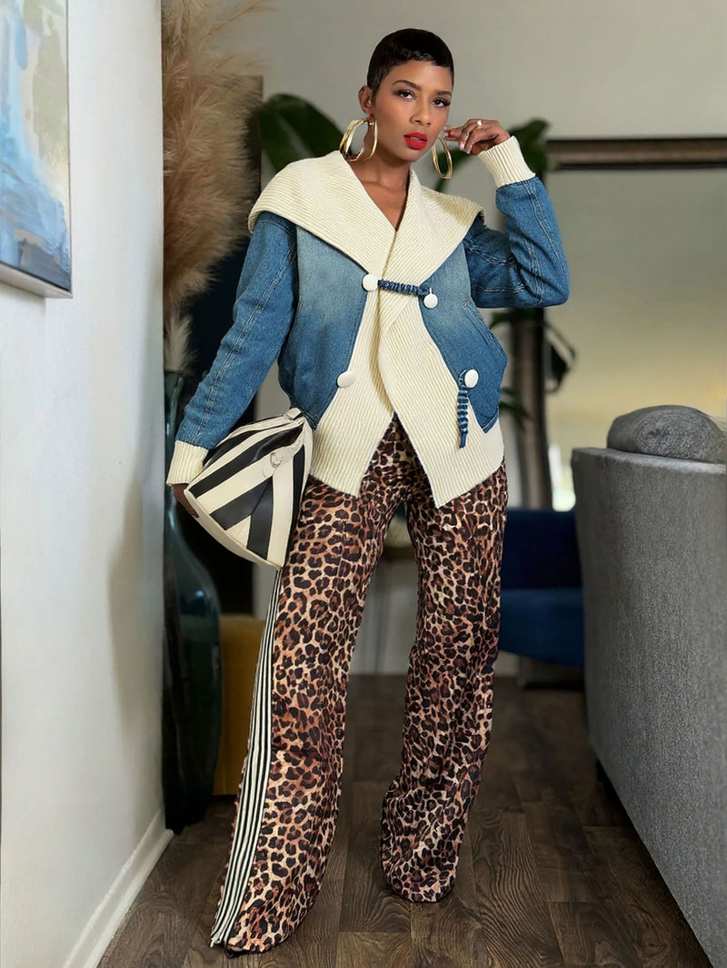 Long Sleeve Patchwork Denim Coats GYLN 1422
