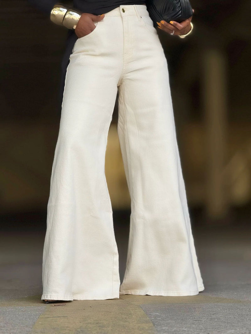 Retro White Micro Flared Jeans GYLN 1883