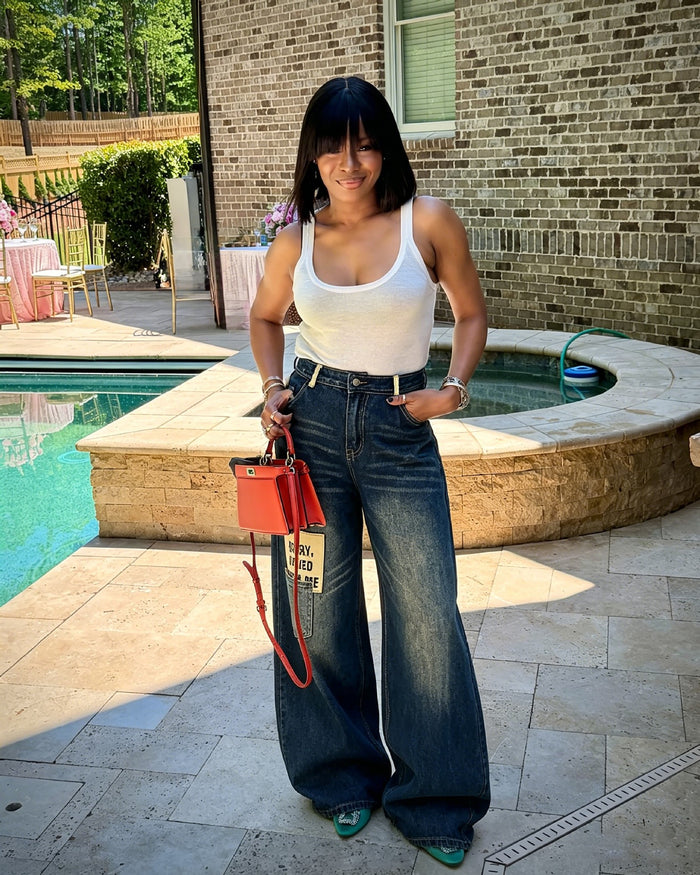 Plus Size Fashion Loose Straight Jeans GYLN 4974