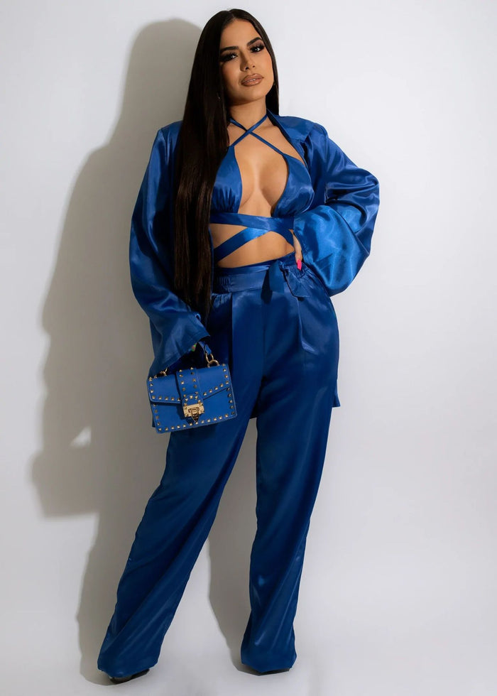 Solid Color Long Sleeve Pants Suit GCYF 9373