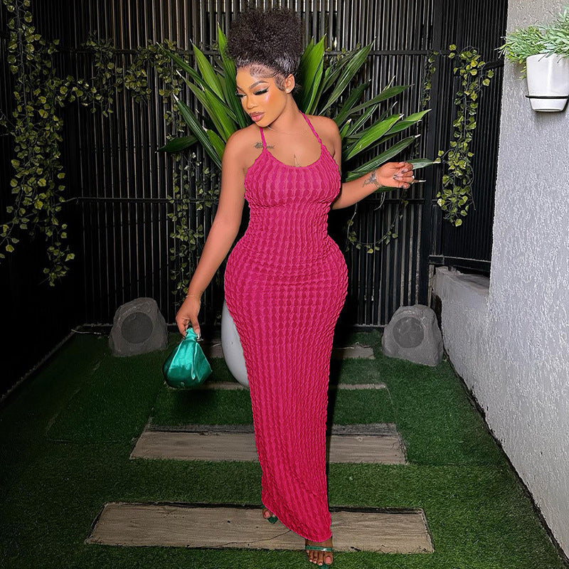 Backless Sexy Solid Maxi Dress DLSF K23D26525