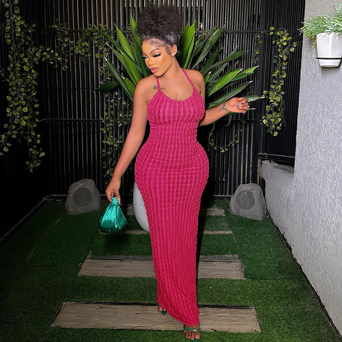 Backless Sexy Solid Maxi Dress DLSF K23D26525