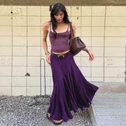 Solid Color Irregular Long Fishtail Skirt GPKJ MR50225