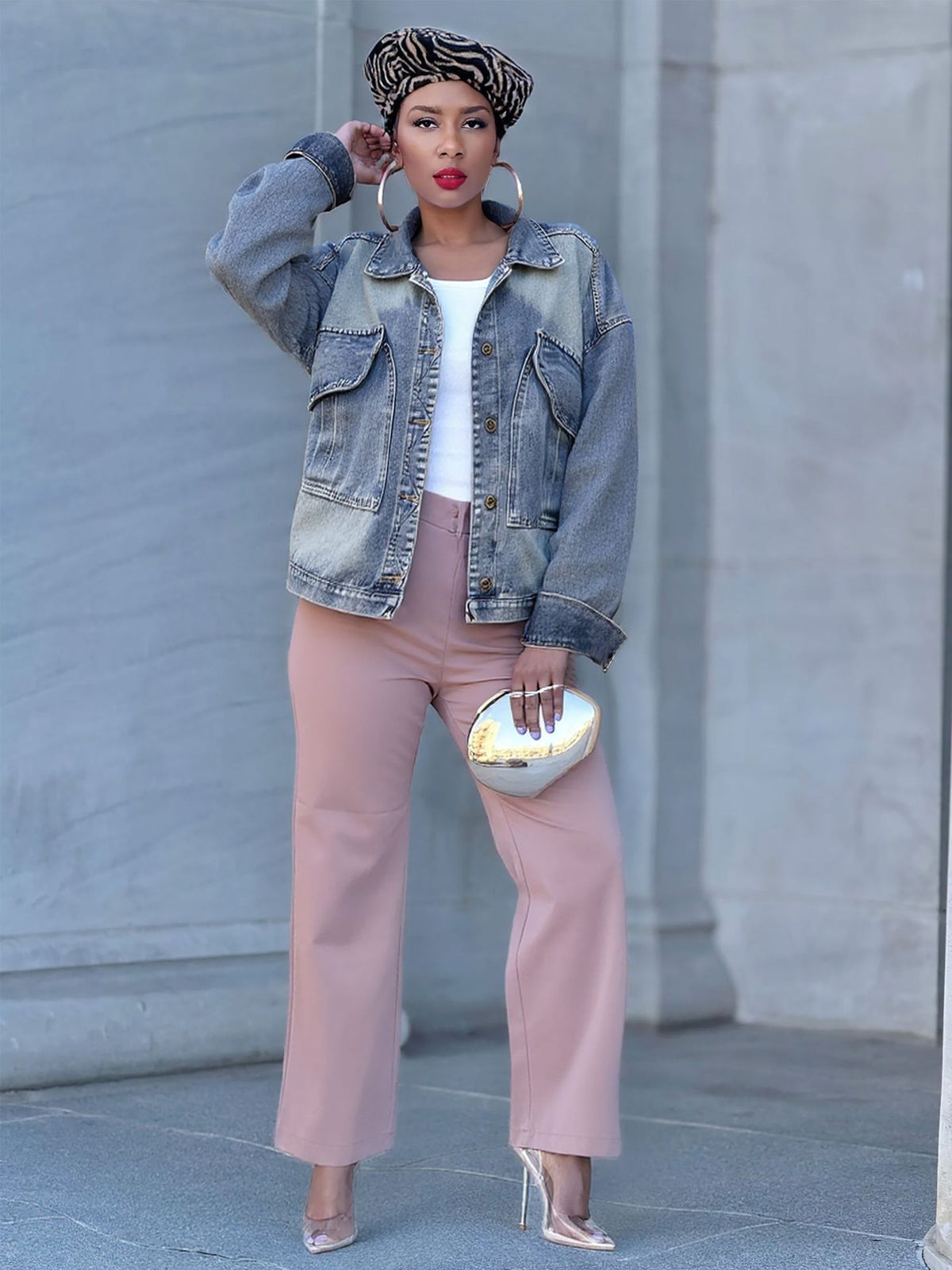 Loose Lapel Long Sleeve Denim Jackets GYLN 9090