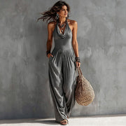 Sleeveless Off Shoulder Backless Jumpsuit SHD 8519