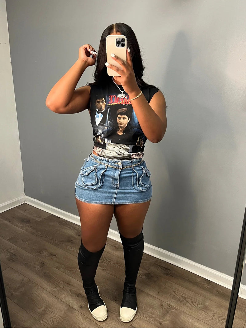 Sexy Pocket Slim Denim Skirts QXTF 8787