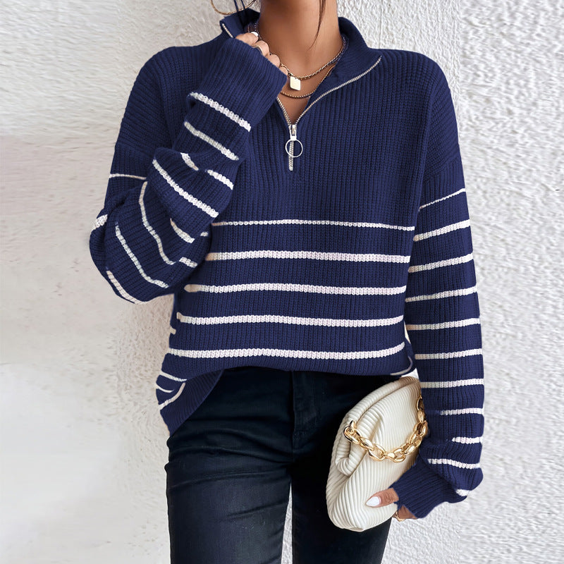 Long Sleeve Zipper Pullover Sweater GDAM 1022