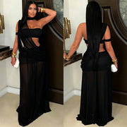 Mesh See Through Maxi Dress BY 7726