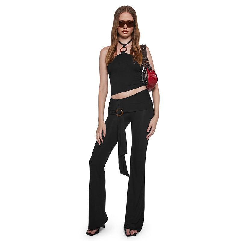 Solid Color Micro Flare Pants GDSF Q25PT259