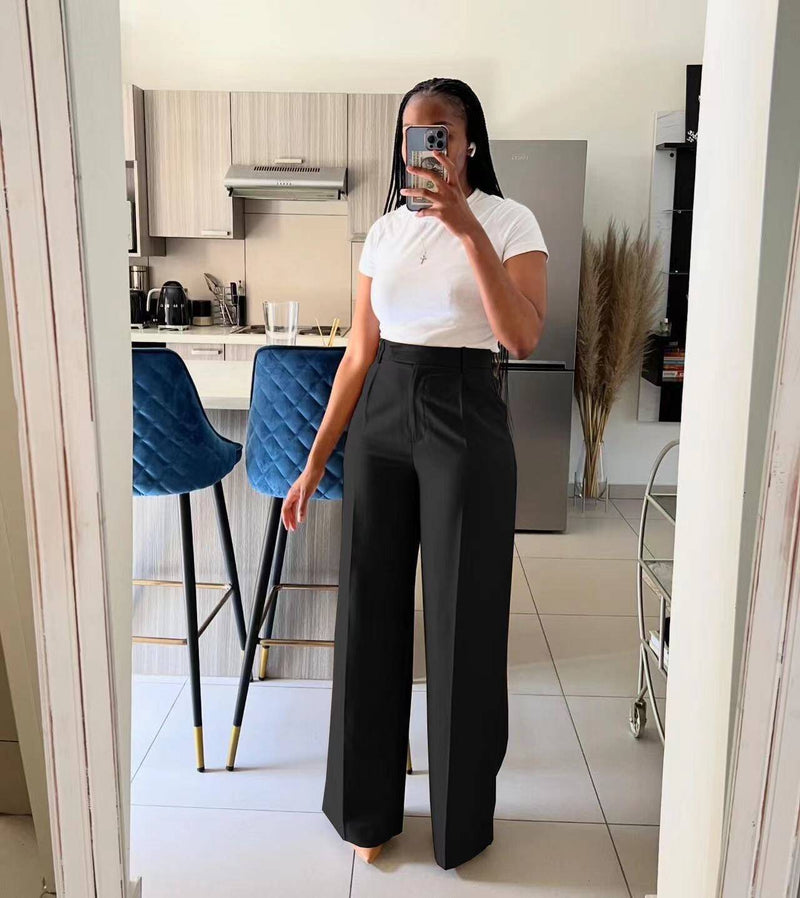 Solid Color Loose Straight Pants LSD 2314