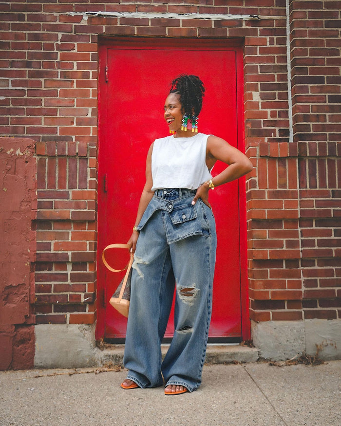 Plus Size Retro Ripped Straight Leg Jeans GYLN 9037