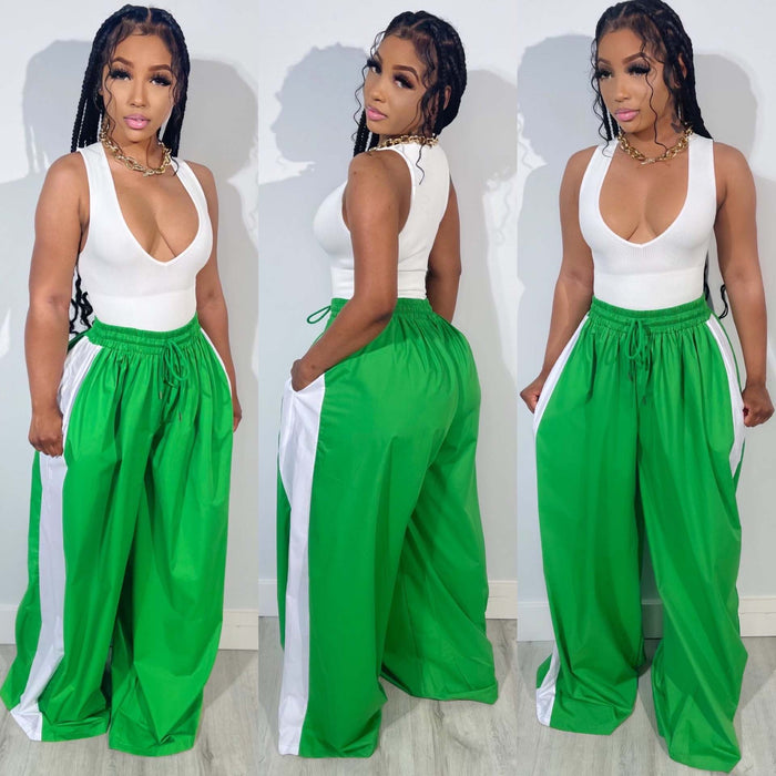 Fashion Casual Color Block Wide Leg Pants YD 8814
