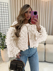 Knits Tassel Long Sleeve Button Coats GQNF F00121CM