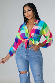 Long Sleeve Print Shirt GCYF 9333