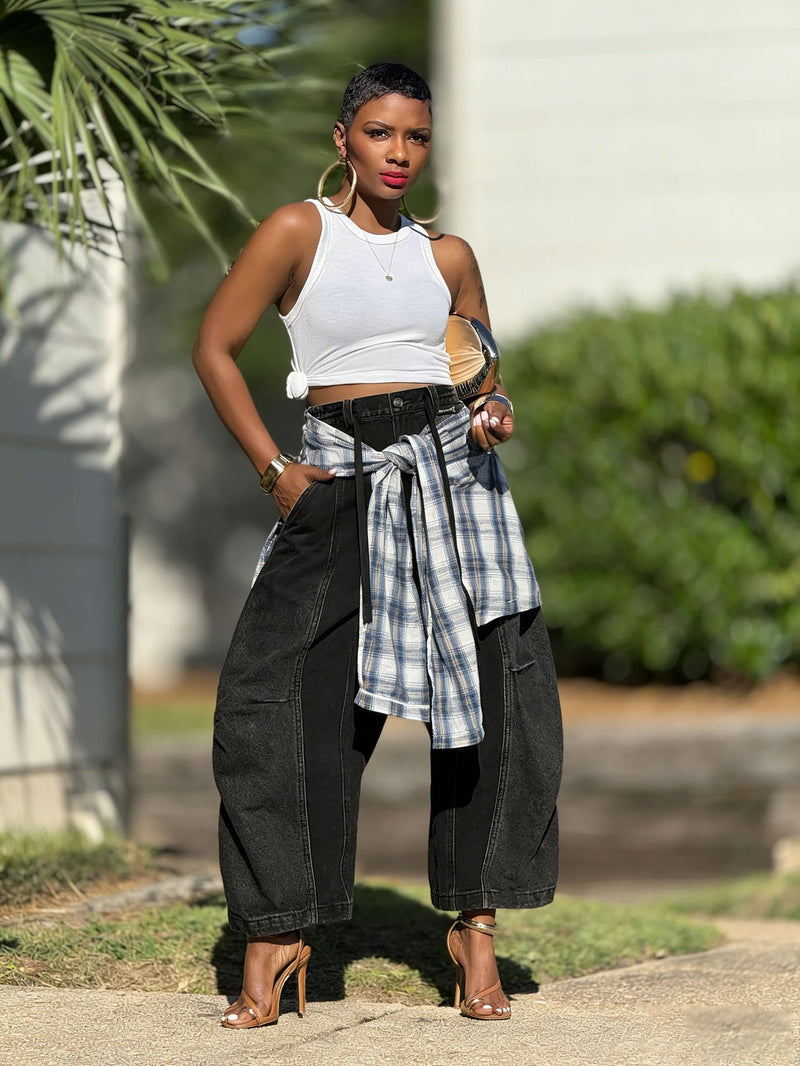 Plus Size Plaid Print Two