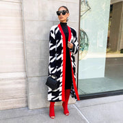 Warm Loose Houndstooth Plush Long Coat LSD 2361