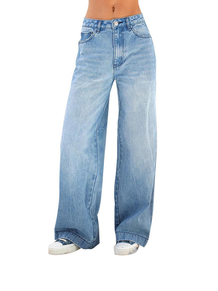 Fashion Loose Denim Wide Leg Jeans GSMF CT3227